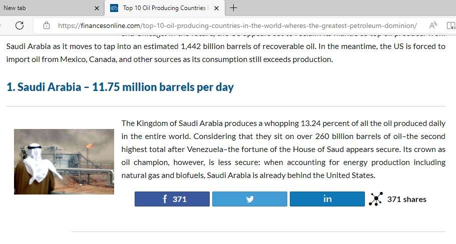 Saudi Arabia Oil Production